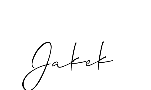 if you are searching for the best signature style for your name Jakek. so please give up your signature search. here we have designed multiple signature styles  using Allison_Script. Jakek signature style 2 images and pictures png