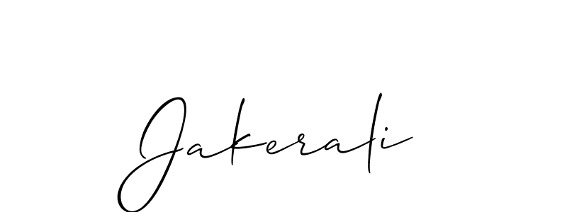 The best way (Allison_Script) to make a short signature is to pick only two or three words in your name. The name Jakerali include a total of six letters. For converting this name. Jakerali signature style 2 images and pictures png