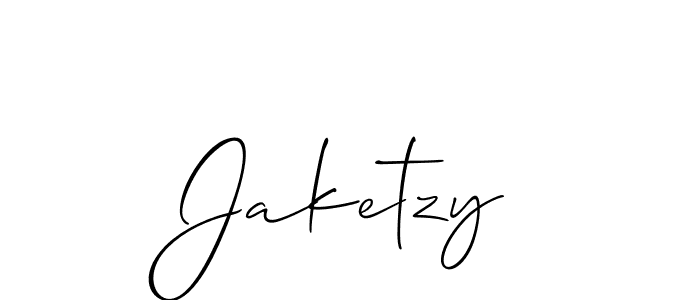 How to make Jaketzy signature? Allison_Script is a professional autograph style. Create handwritten signature for Jaketzy name. Jaketzy signature style 2 images and pictures png