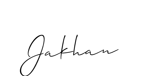 Make a beautiful signature design for name Jakhan. With this signature (Allison_Script) style, you can create a handwritten signature for free. Jakhan signature style 2 images and pictures png