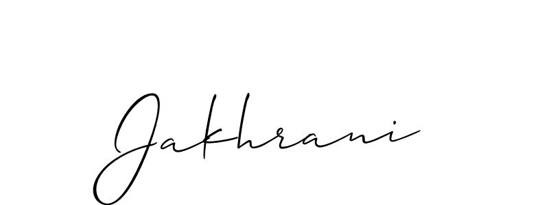 How to make Jakhrani name signature. Use Allison_Script style for creating short signs online. This is the latest handwritten sign. Jakhrani signature style 2 images and pictures png