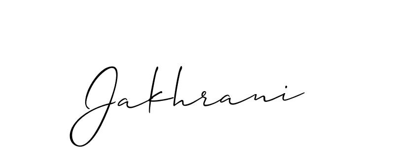 How to make Jakhrani name signature. Use Allison_Script style for creating short signs online. This is the latest handwritten sign. Jakhrani signature style 2 images and pictures png