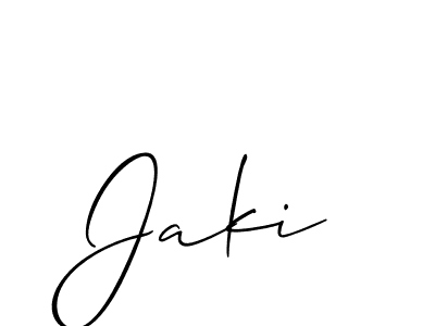Create a beautiful signature design for name Jaki. With this signature (Allison_Script) fonts, you can make a handwritten signature for free. Jaki signature style 2 images and pictures png
