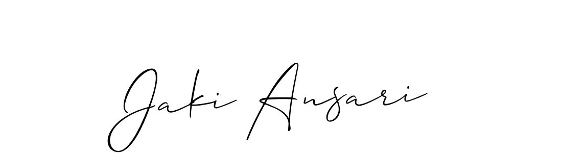 Design your own signature with our free online signature maker. With this signature software, you can create a handwritten (Allison_Script) signature for name Jaki Ansari. Jaki Ansari signature style 2 images and pictures png