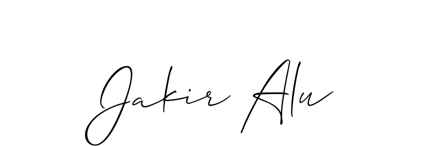 Jakir Alu stylish signature style. Best Handwritten Sign (Allison_Script) for my name. Handwritten Signature Collection Ideas for my name Jakir Alu. Jakir Alu signature style 2 images and pictures png