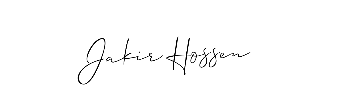 Create a beautiful signature design for name Jakir Hossen. With this signature (Allison_Script) fonts, you can make a handwritten signature for free. Jakir Hossen signature style 2 images and pictures png