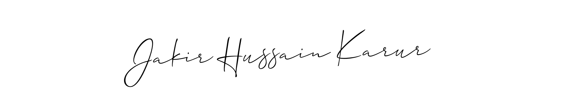 Design your own signature with our free online signature maker. With this signature software, you can create a handwritten (Allison_Script) signature for name Jakir Hussain Karur. Jakir Hussain Karur signature style 2 images and pictures png
