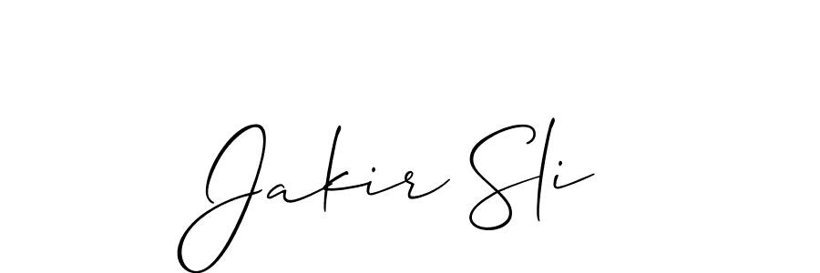 How to make Jakir Sli signature? Allison_Script is a professional autograph style. Create handwritten signature for Jakir Sli name. Jakir Sli signature style 2 images and pictures png