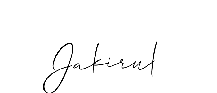 Make a beautiful signature design for name Jakirul. With this signature (Allison_Script) style, you can create a handwritten signature for free. Jakirul signature style 2 images and pictures png