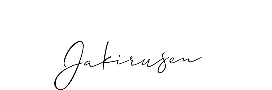 How to Draw Jakirusen signature style? Allison_Script is a latest design signature styles for name Jakirusen. Jakirusen signature style 2 images and pictures png