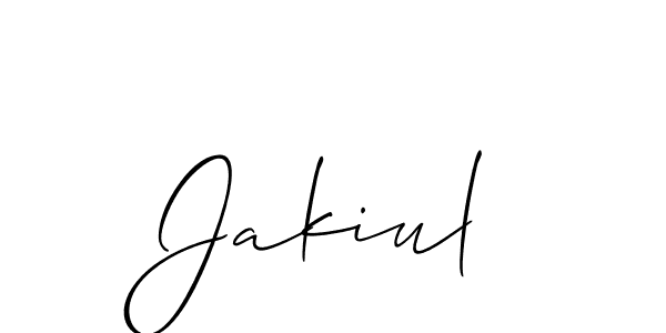 How to Draw Jakiul signature style? Allison_Script is a latest design signature styles for name Jakiul. Jakiul signature style 2 images and pictures png