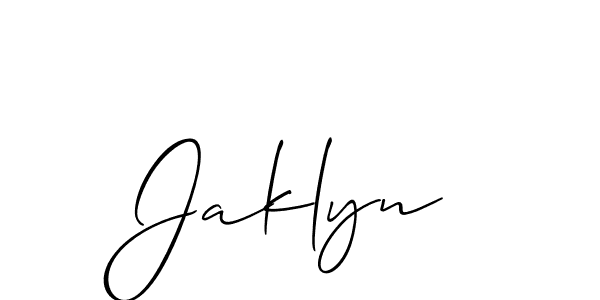 The best way (Allison_Script) to make a short signature is to pick only two or three words in your name. The name Jaklyn include a total of six letters. For converting this name. Jaklyn signature style 2 images and pictures png