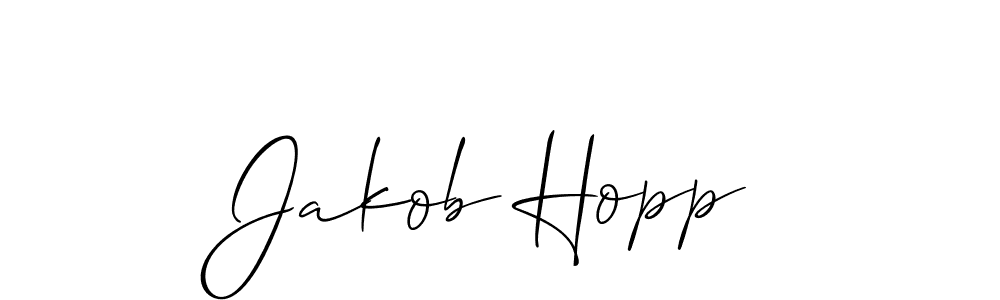 Make a beautiful signature design for name Jakob Hopp. With this signature (Allison_Script) style, you can create a handwritten signature for free. Jakob Hopp signature style 2 images and pictures png