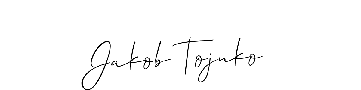 Use a signature maker to create a handwritten signature online. With this signature software, you can design (Allison_Script) your own signature for name Jakob Tojnko. Jakob Tojnko signature style 2 images and pictures png