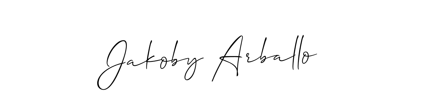 Also we have Jakoby Arballo name is the best signature style. Create professional handwritten signature collection using Allison_Script autograph style. Jakoby Arballo signature style 2 images and pictures png