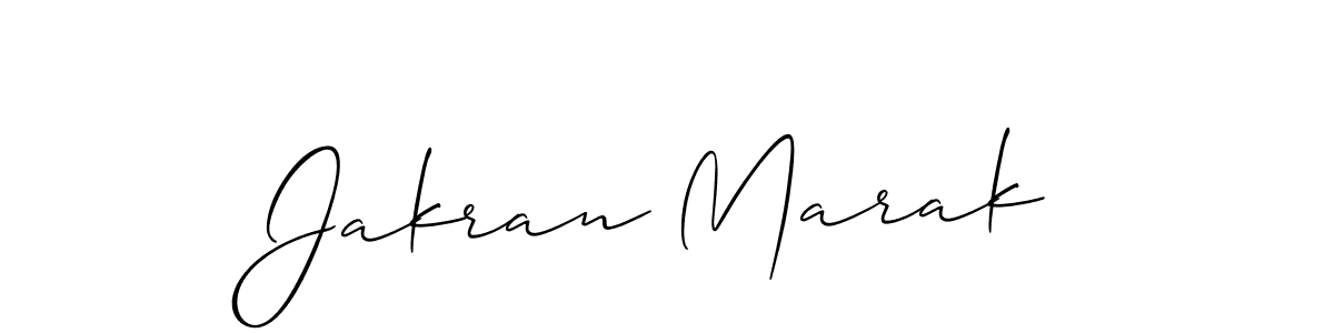 Make a beautiful signature design for name Jakran Marak. With this signature (Allison_Script) style, you can create a handwritten signature for free. Jakran Marak signature style 2 images and pictures png