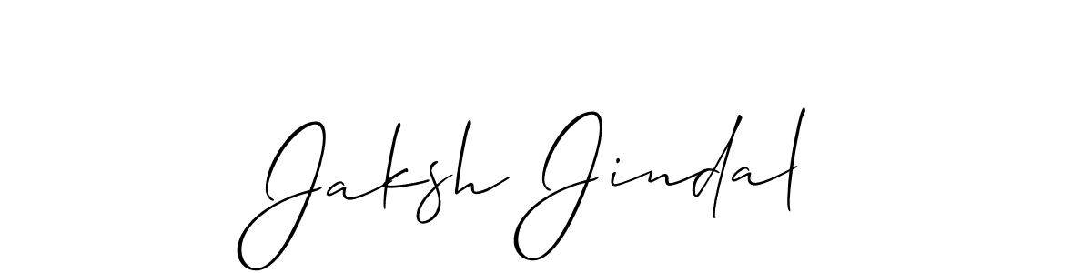 Allison_Script is a professional signature style that is perfect for those who want to add a touch of class to their signature. It is also a great choice for those who want to make their signature more unique. Get Jaksh Jindal name to fancy signature for free. Jaksh Jindal signature style 2 images and pictures png