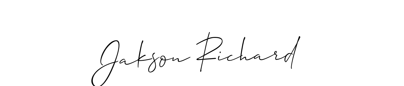 It looks lik you need a new signature style for name Jakson Richard. Design unique handwritten (Allison_Script) signature with our free signature maker in just a few clicks. Jakson Richard signature style 2 images and pictures png
