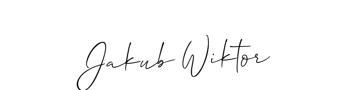 It looks lik you need a new signature style for name Jakub Wiktor. Design unique handwritten (Allison_Script) signature with our free signature maker in just a few clicks. Jakub Wiktor signature style 2 images and pictures png