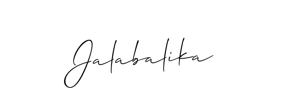 It looks lik you need a new signature style for name Jalabalika. Design unique handwritten (Allison_Script) signature with our free signature maker in just a few clicks. Jalabalika signature style 2 images and pictures png