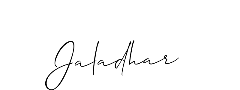 Design your own signature with our free online signature maker. With this signature software, you can create a handwritten (Allison_Script) signature for name Jaladhar. Jaladhar signature style 2 images and pictures png