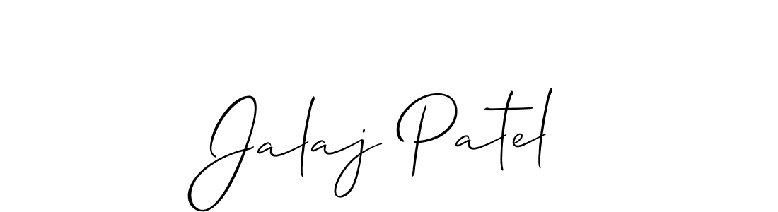 The best way (Allison_Script) to make a short signature is to pick only two or three words in your name. The name Jalaj Patel include a total of six letters. For converting this name. Jalaj Patel signature style 2 images and pictures png