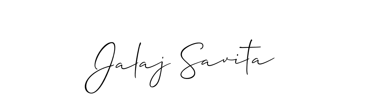 It looks lik you need a new signature style for name Jalaj Savita. Design unique handwritten (Allison_Script) signature with our free signature maker in just a few clicks. Jalaj Savita signature style 2 images and pictures png
