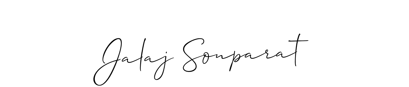 Jalaj Sonparat stylish signature style. Best Handwritten Sign (Allison_Script) for my name. Handwritten Signature Collection Ideas for my name Jalaj Sonparat. Jalaj Sonparat signature style 2 images and pictures png