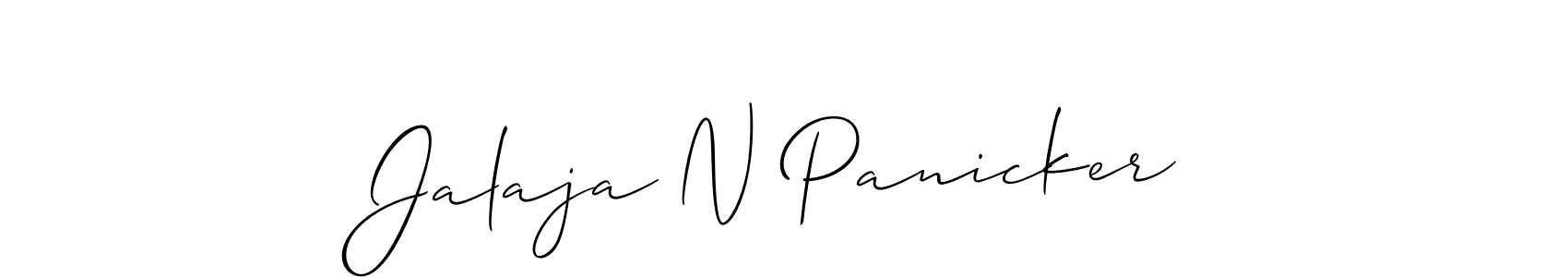Use a signature maker to create a handwritten signature online. With this signature software, you can design (Allison_Script) your own signature for name Jalaja N Panicker. Jalaja N Panicker signature style 2 images and pictures png