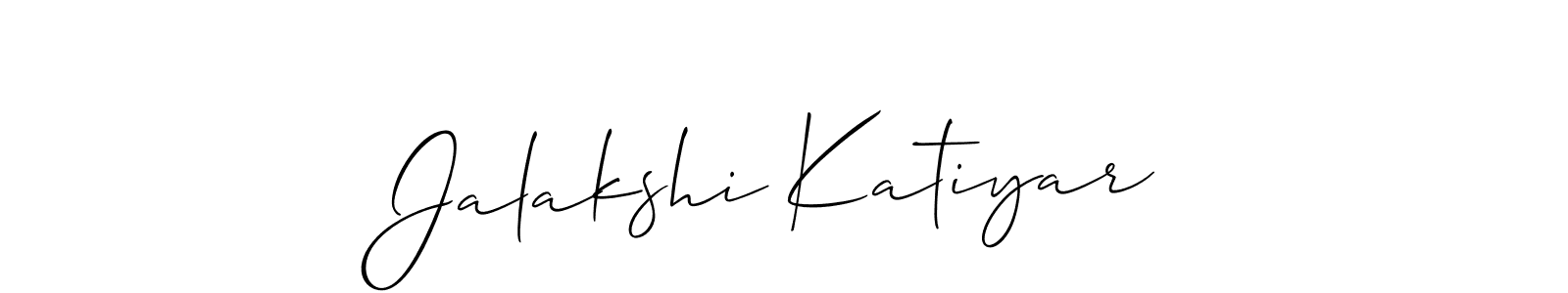 Design your own signature with our free online signature maker. With this signature software, you can create a handwritten (Allison_Script) signature for name Jalakshi Katiyar. Jalakshi Katiyar signature style 2 images and pictures png