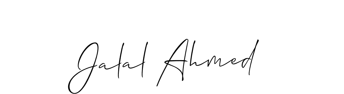 Use a signature maker to create a handwritten signature online. With this signature software, you can design (Allison_Script) your own signature for name Jalal Ahmed. Jalal Ahmed signature style 2 images and pictures png
