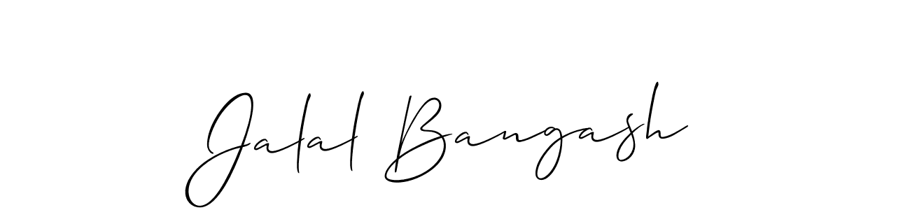Use a signature maker to create a handwritten signature online. With this signature software, you can design (Allison_Script) your own signature for name Jalal Bangash. Jalal Bangash signature style 2 images and pictures png
