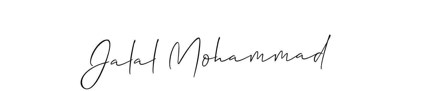 Use a signature maker to create a handwritten signature online. With this signature software, you can design (Allison_Script) your own signature for name Jalal Mohammad. Jalal Mohammad signature style 2 images and pictures png