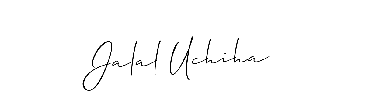 How to make Jalal Uchiha name signature. Use Allison_Script style for creating short signs online. This is the latest handwritten sign. Jalal Uchiha signature style 2 images and pictures png