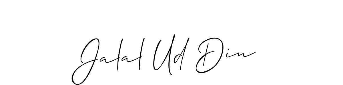 The best way (Allison_Script) to make a short signature is to pick only two or three words in your name. The name Jalal Ud Din include a total of six letters. For converting this name. Jalal Ud Din signature style 2 images and pictures png