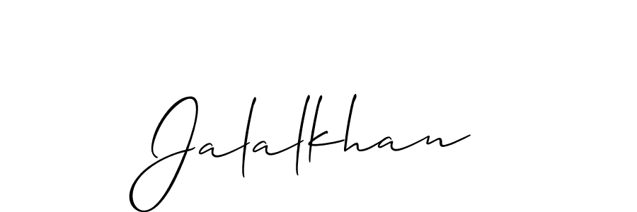 if you are searching for the best signature style for your name Jalalkhan. so please give up your signature search. here we have designed multiple signature styles  using Allison_Script. Jalalkhan signature style 2 images and pictures png