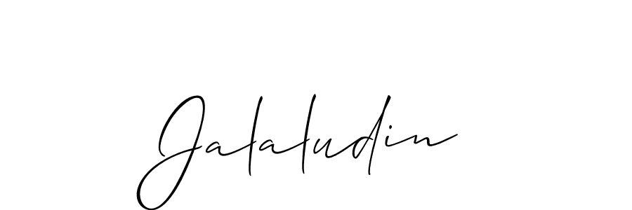 Use a signature maker to create a handwritten signature online. With this signature software, you can design (Allison_Script) your own signature for name Jalaludin. Jalaludin signature style 2 images and pictures png