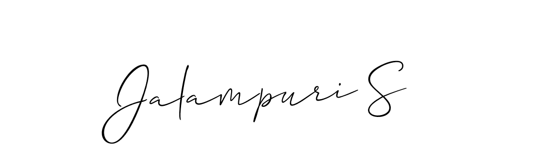 It looks lik you need a new signature style for name Jalampuri S. Design unique handwritten (Allison_Script) signature with our free signature maker in just a few clicks. Jalampuri S signature style 2 images and pictures png