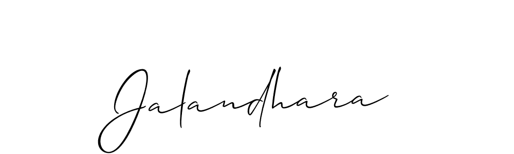 Create a beautiful signature design for name Jalandhara. With this signature (Allison_Script) fonts, you can make a handwritten signature for free. Jalandhara signature style 2 images and pictures png