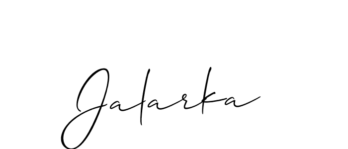 Jalarka stylish signature style. Best Handwritten Sign (Allison_Script) for my name. Handwritten Signature Collection Ideas for my name Jalarka. Jalarka signature style 2 images and pictures png