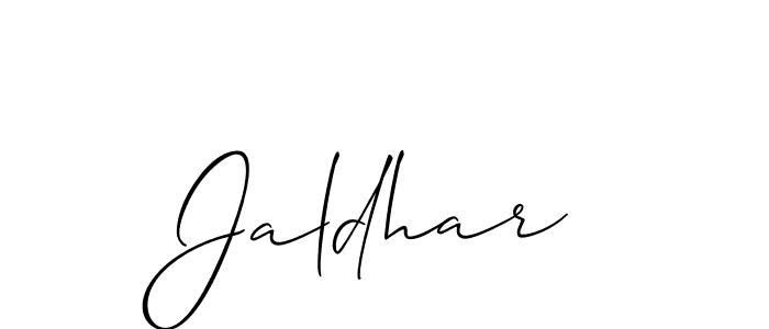 Use a signature maker to create a handwritten signature online. With this signature software, you can design (Allison_Script) your own signature for name Jaldhar. Jaldhar signature style 2 images and pictures png