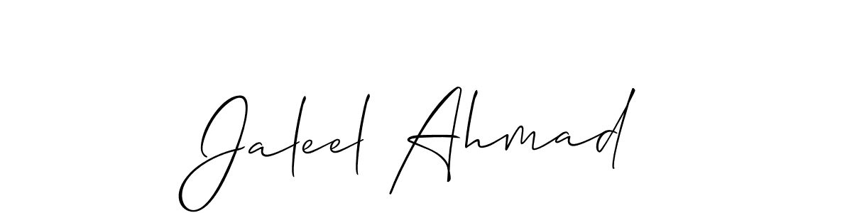 Design your own signature with our free online signature maker. With this signature software, you can create a handwritten (Allison_Script) signature for name Jaleel Ahmad. Jaleel Ahmad signature style 2 images and pictures png