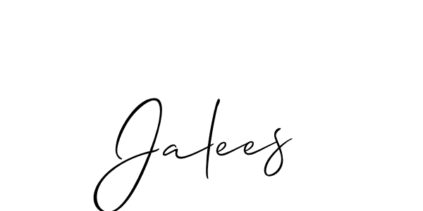 It looks lik you need a new signature style for name Jalees. Design unique handwritten (Allison_Script) signature with our free signature maker in just a few clicks. Jalees signature style 2 images and pictures png