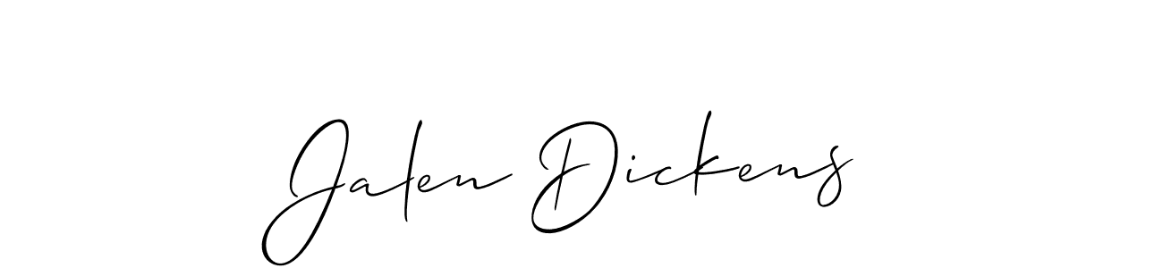 The best way (Allison_Script) to make a short signature is to pick only two or three words in your name. The name Jalen Dickens include a total of six letters. For converting this name. Jalen Dickens signature style 2 images and pictures png