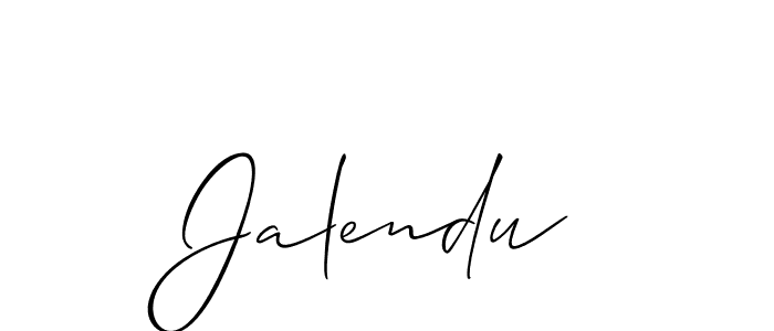 The best way (Allison_Script) to make a short signature is to pick only two or three words in your name. The name Jalendu include a total of six letters. For converting this name. Jalendu signature style 2 images and pictures png