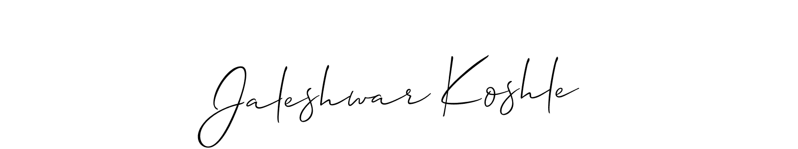 It looks lik you need a new signature style for name Jaleshwar Koshle. Design unique handwritten (Allison_Script) signature with our free signature maker in just a few clicks. Jaleshwar Koshle signature style 2 images and pictures png