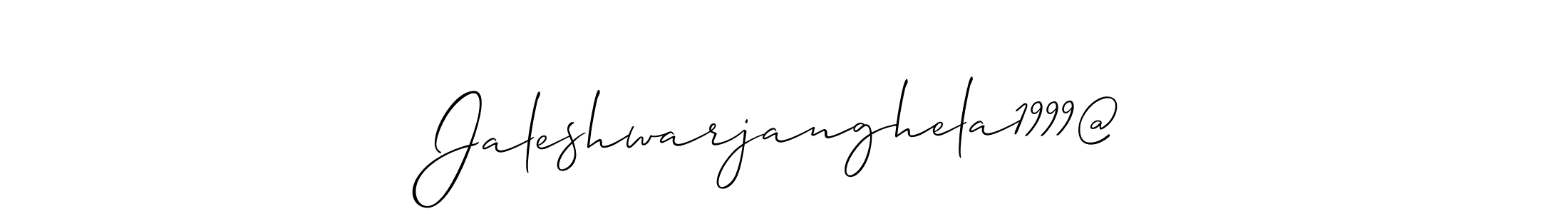 How to make Jaleshwarjanghela1999@ name signature. Use Allison_Script style for creating short signs online. This is the latest handwritten sign. Jaleshwarjanghela1999@ signature style 2 images and pictures png