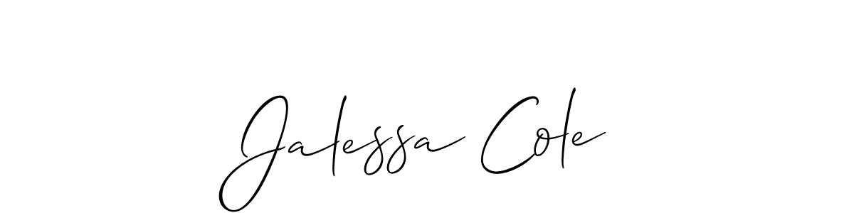 Jalessa Cole stylish signature style. Best Handwritten Sign (Allison_Script) for my name. Handwritten Signature Collection Ideas for my name Jalessa Cole. Jalessa Cole signature style 2 images and pictures png