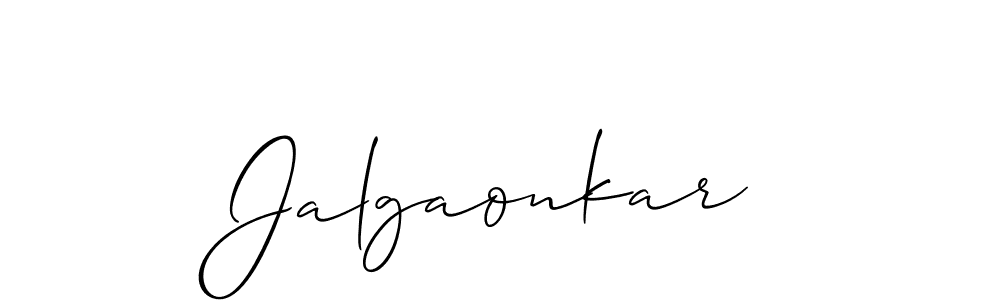 How to make Jalgaonkar signature? Allison_Script is a professional autograph style. Create handwritten signature for Jalgaonkar name. Jalgaonkar signature style 2 images and pictures png