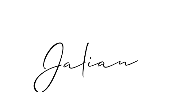 if you are searching for the best signature style for your name Jalian. so please give up your signature search. here we have designed multiple signature styles  using Allison_Script. Jalian signature style 2 images and pictures png
